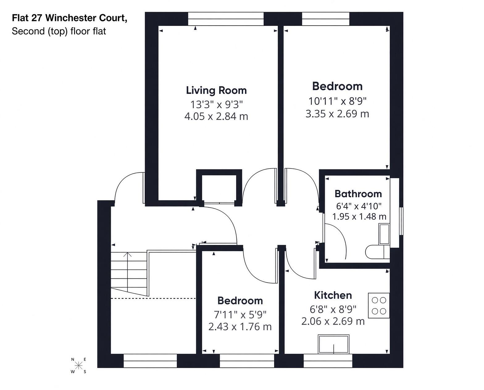 Flat 27 Winchester Court , London Road, Loudwater, High Wycombe, HP11 1HB floorplan