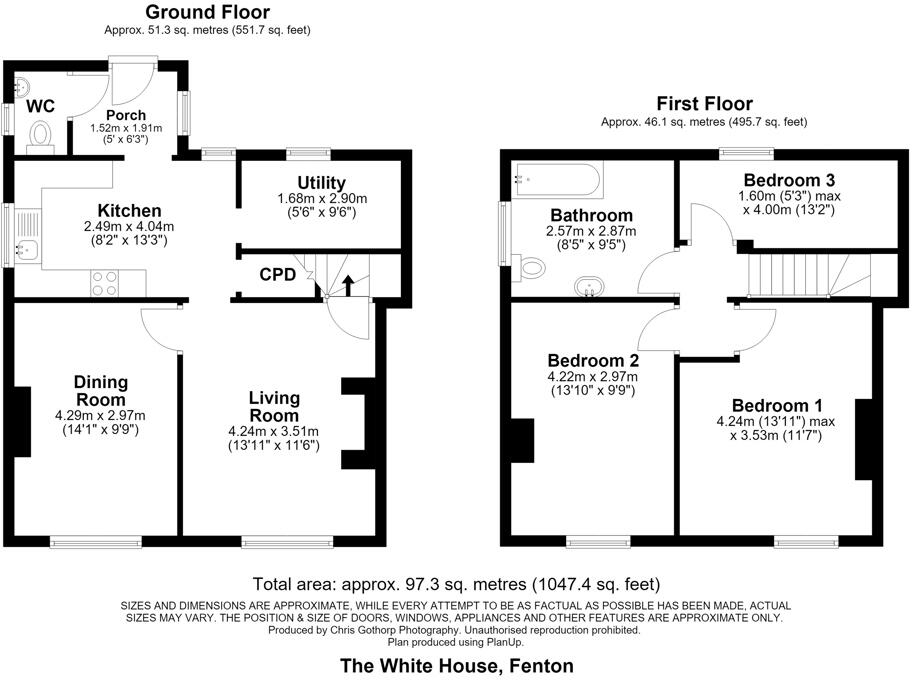 White House Farm, Maltkiln Road, Fenton, Lincoln, Lincolnshire, LN1 2EW floorplan