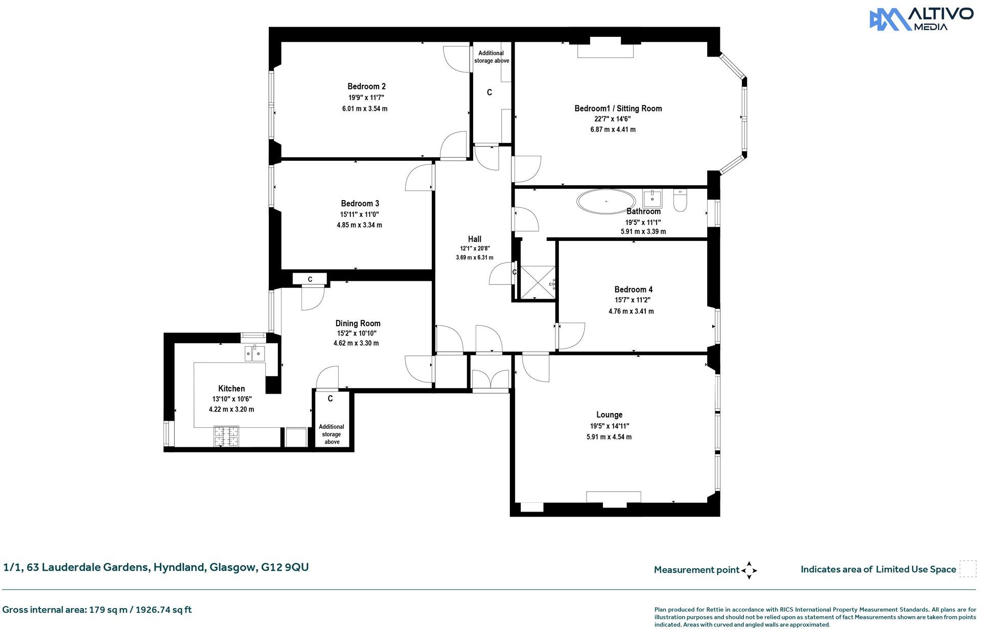Lauderdale Gardens, Hyndland, Glasgow floorplan