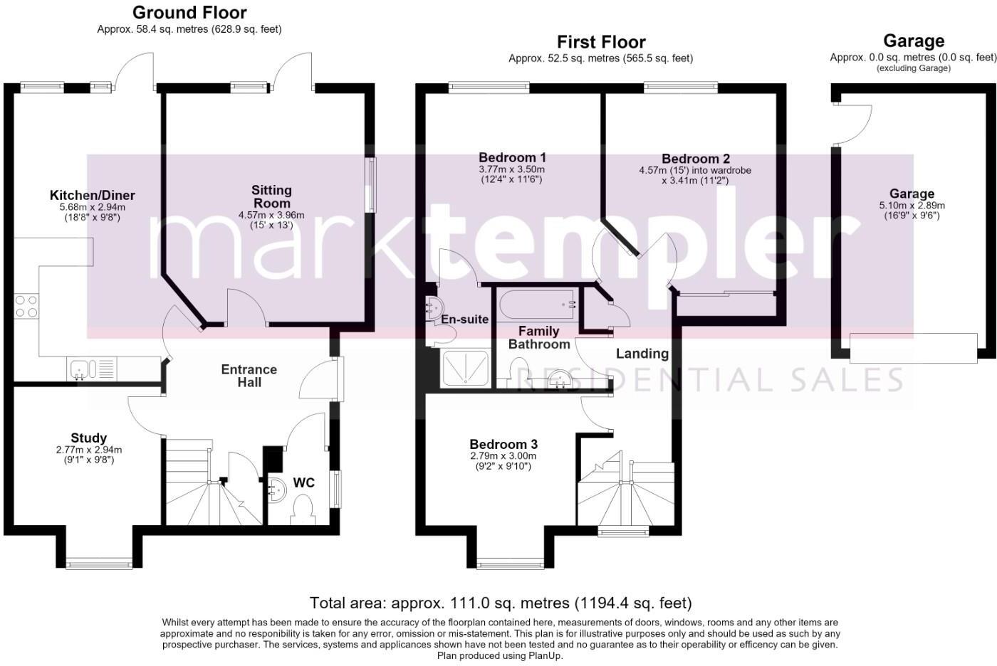 Immaculate three bedroom family home on the rural fringes of Claverham floorplan