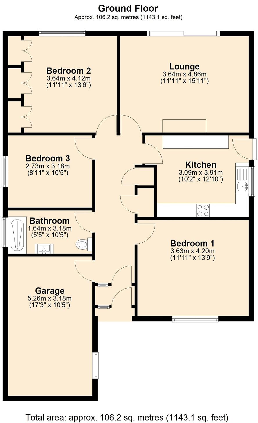 Alan Close, Leicester, Leicestershire. LE4 7QW floorplan