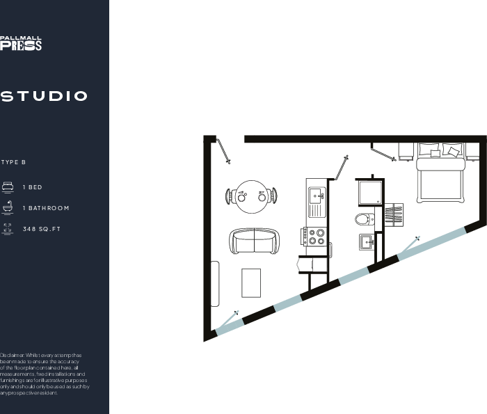 Flat 1107, Pall Mall, Liverpool floorplan