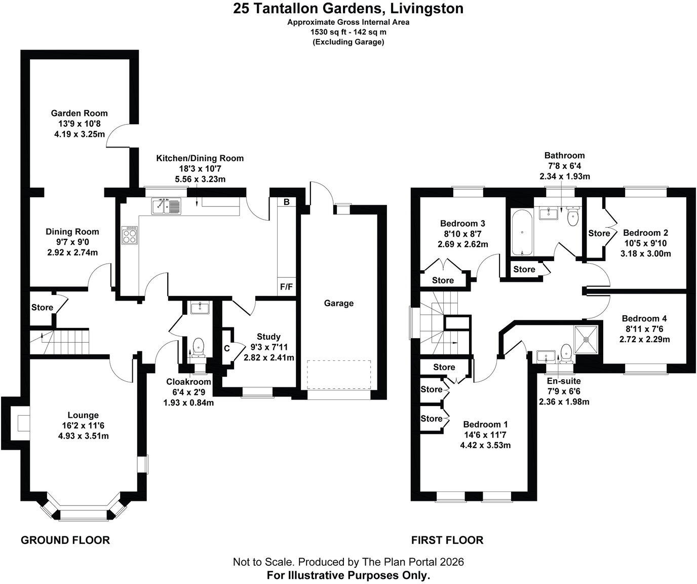 25 Tantallon Gardens, Bellsquarry, Livingston, West Lothian, EH54 9AT floorplan