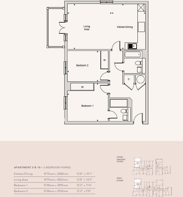 16 The Arun Apartments, Arundel floorplan