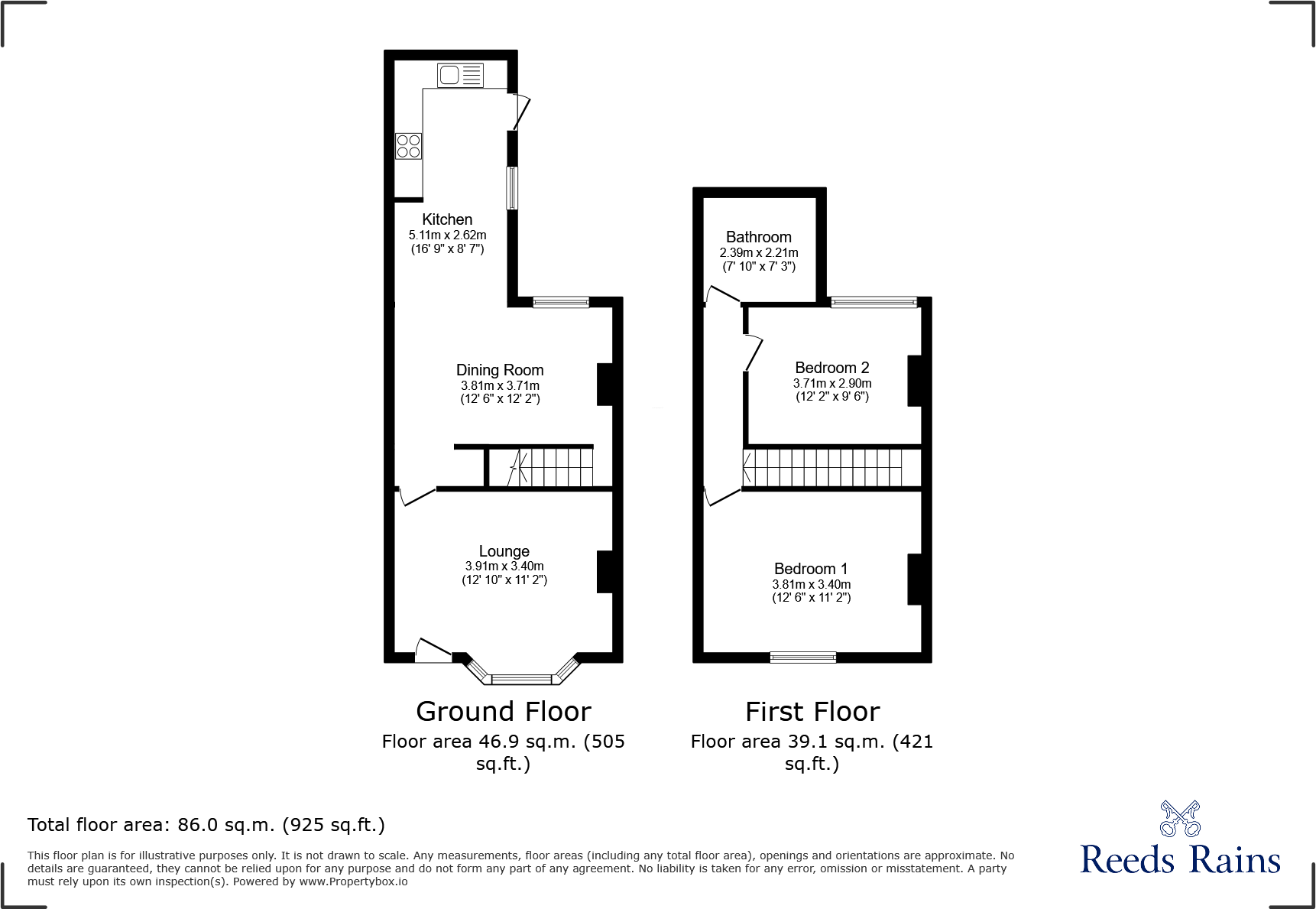 Hardwick Avenue, New Whittington, Chesterfield, Derbyshire, S43 floorplan