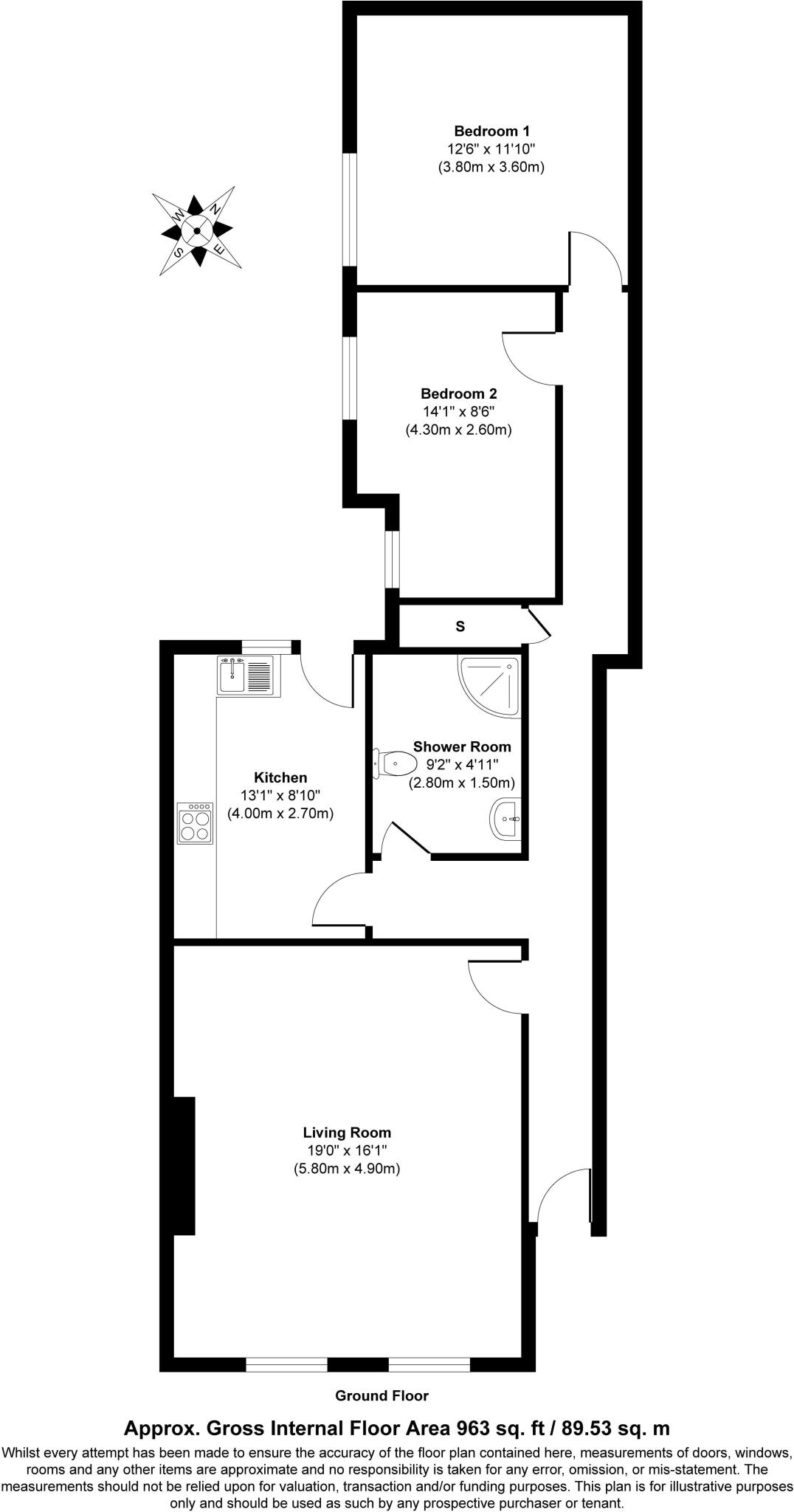 Flat 2, 13a St. Johns Square, Wakefield, West Yorkshire, WF1 floorplan