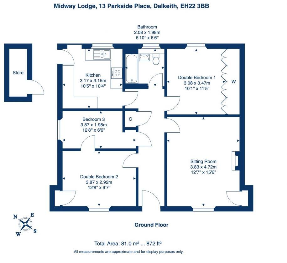 Midway Lodge, 13 Parkside Place, Dalkeith, EH22 3BB floorplan