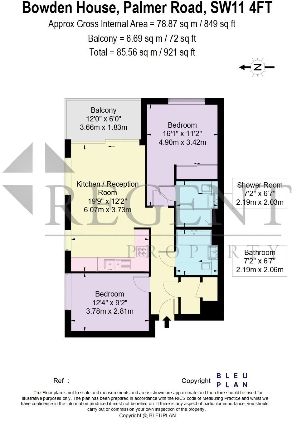 Bowden House, Palmer Road, SW11 floorplan