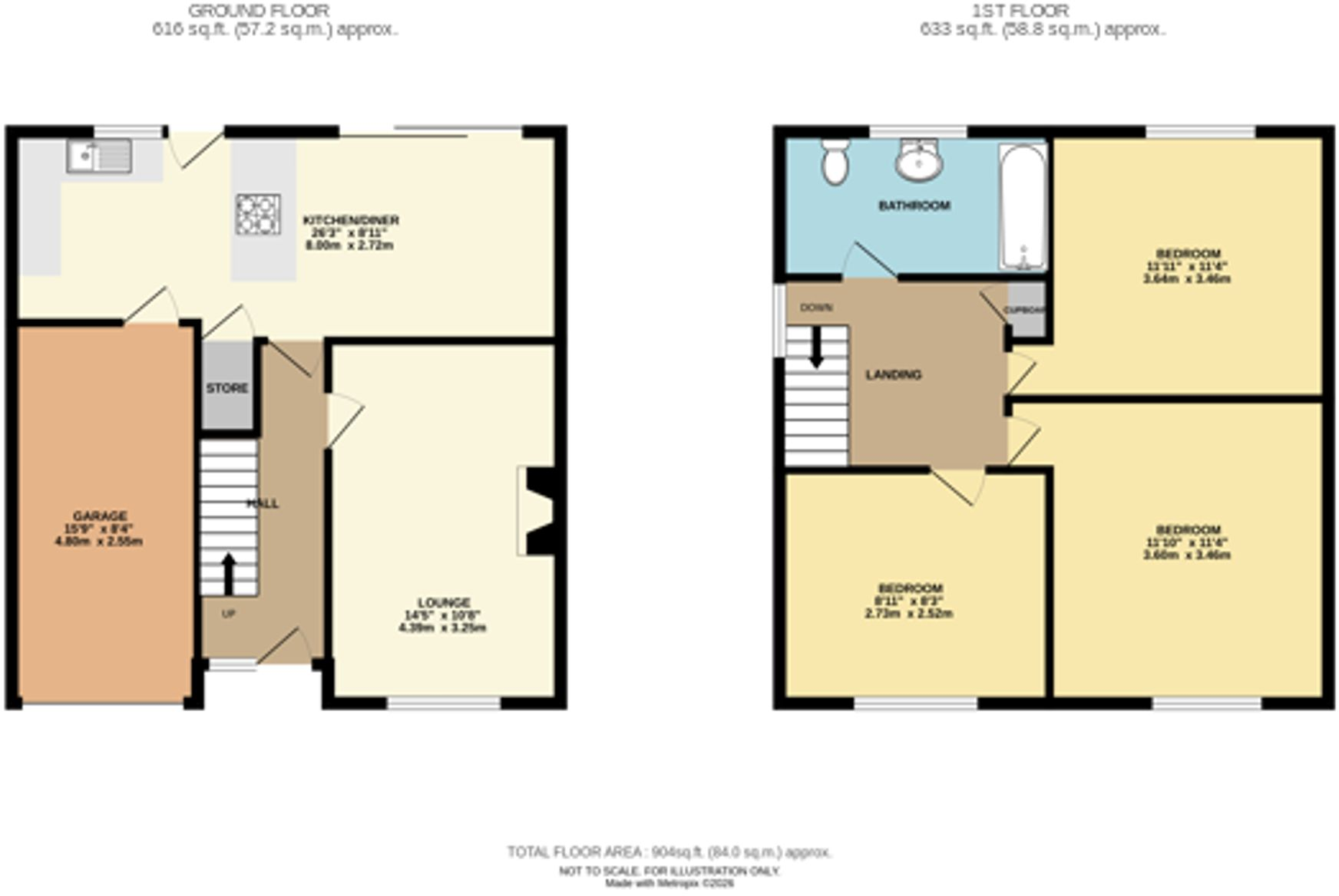 48, Hollywood Drive, Highley, WV16 floorplan