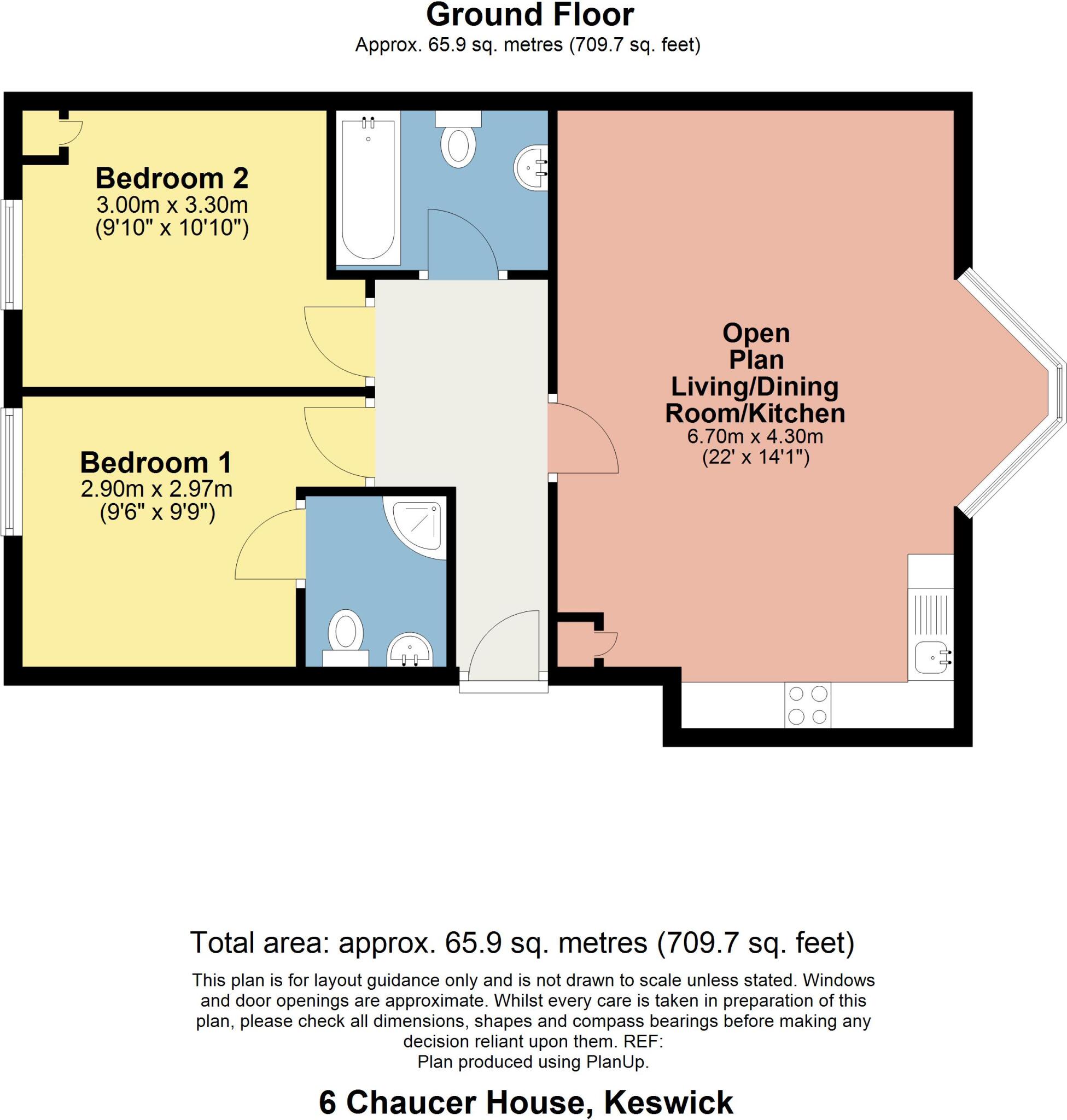 Apartment 6 Chaucer House, Derwentwater Place, Keswick, Cumbria, CA12 4DR floorplan
