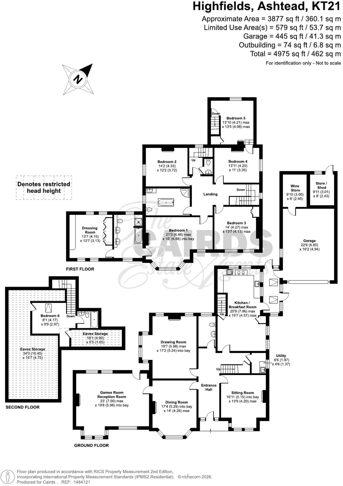Larkhurst, 11 Highfields, Ashtead KT21 2NL floorplan
