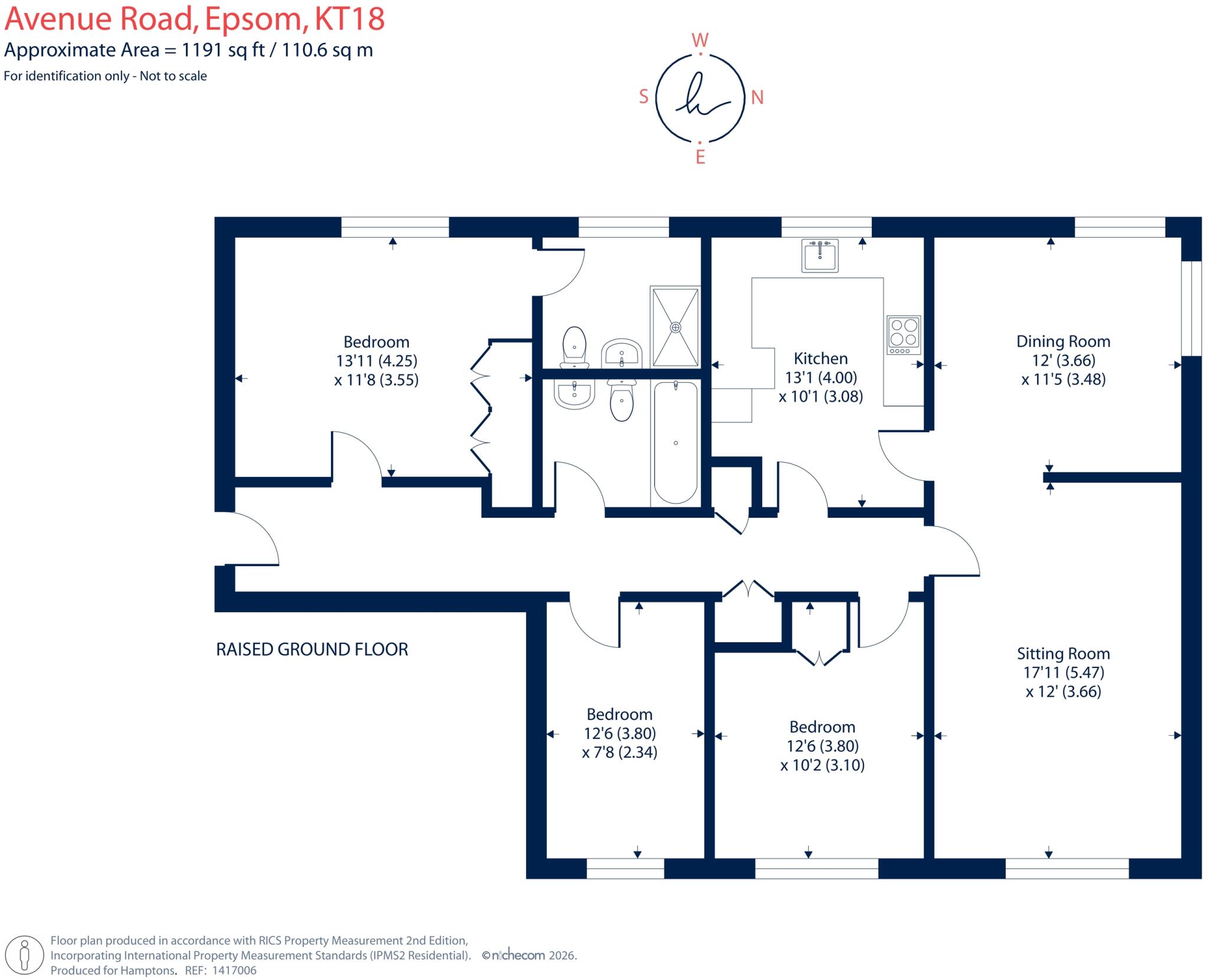 Avenue Road, Epsom, KT18 floorplan