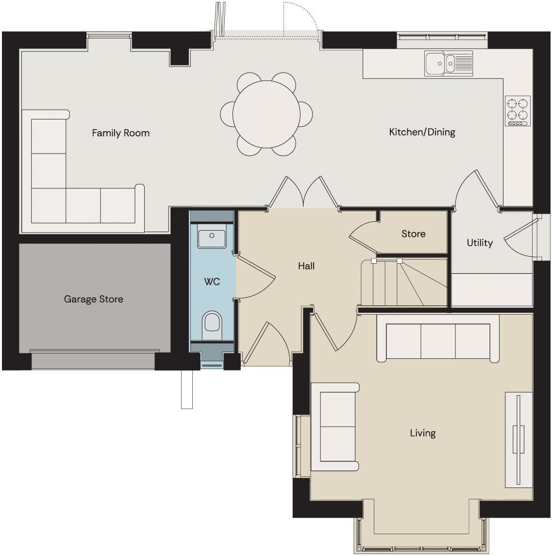 Plot 405 Haxby with Garage Conversion, The Greenways, Rawcliffe Road, Goole, East riding of Yorkshire, DN14 6FJ floorplan