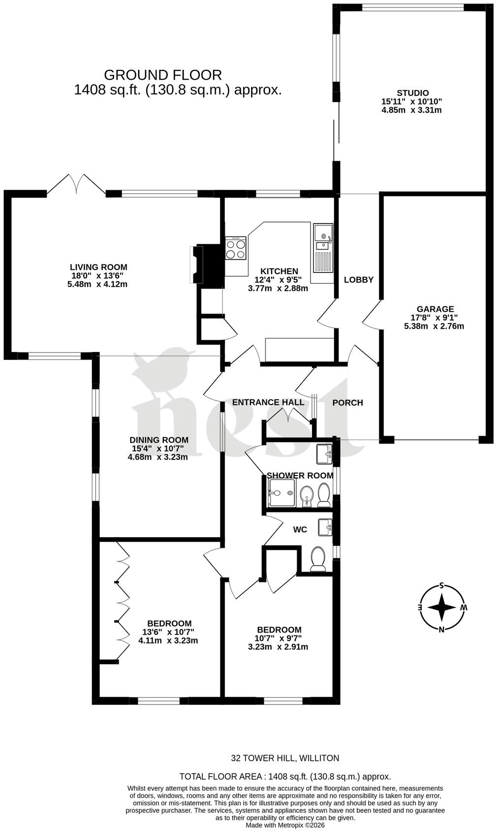 Detached bungalow with large mature gardens and excellent scope to improve/extend floorplan