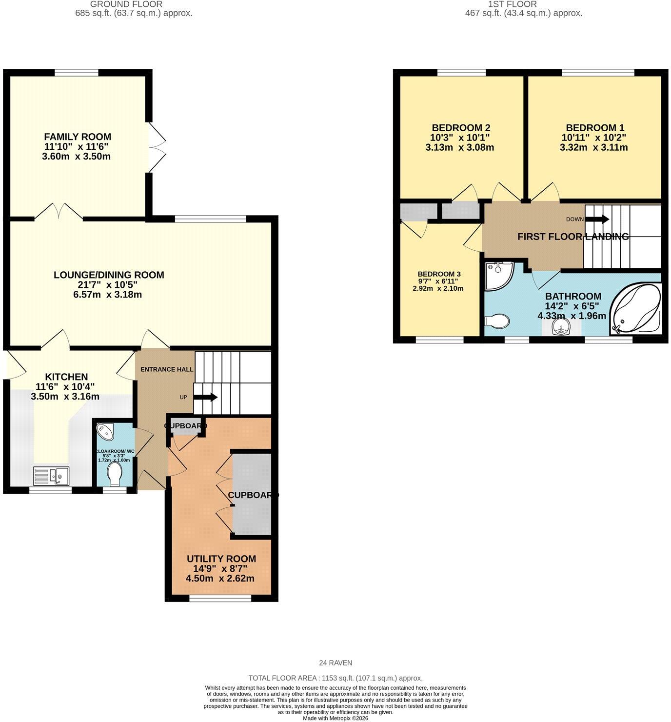Raven Close, Mildenhall, Bury St. Edmunds, Suffolk, IP28 floorplan