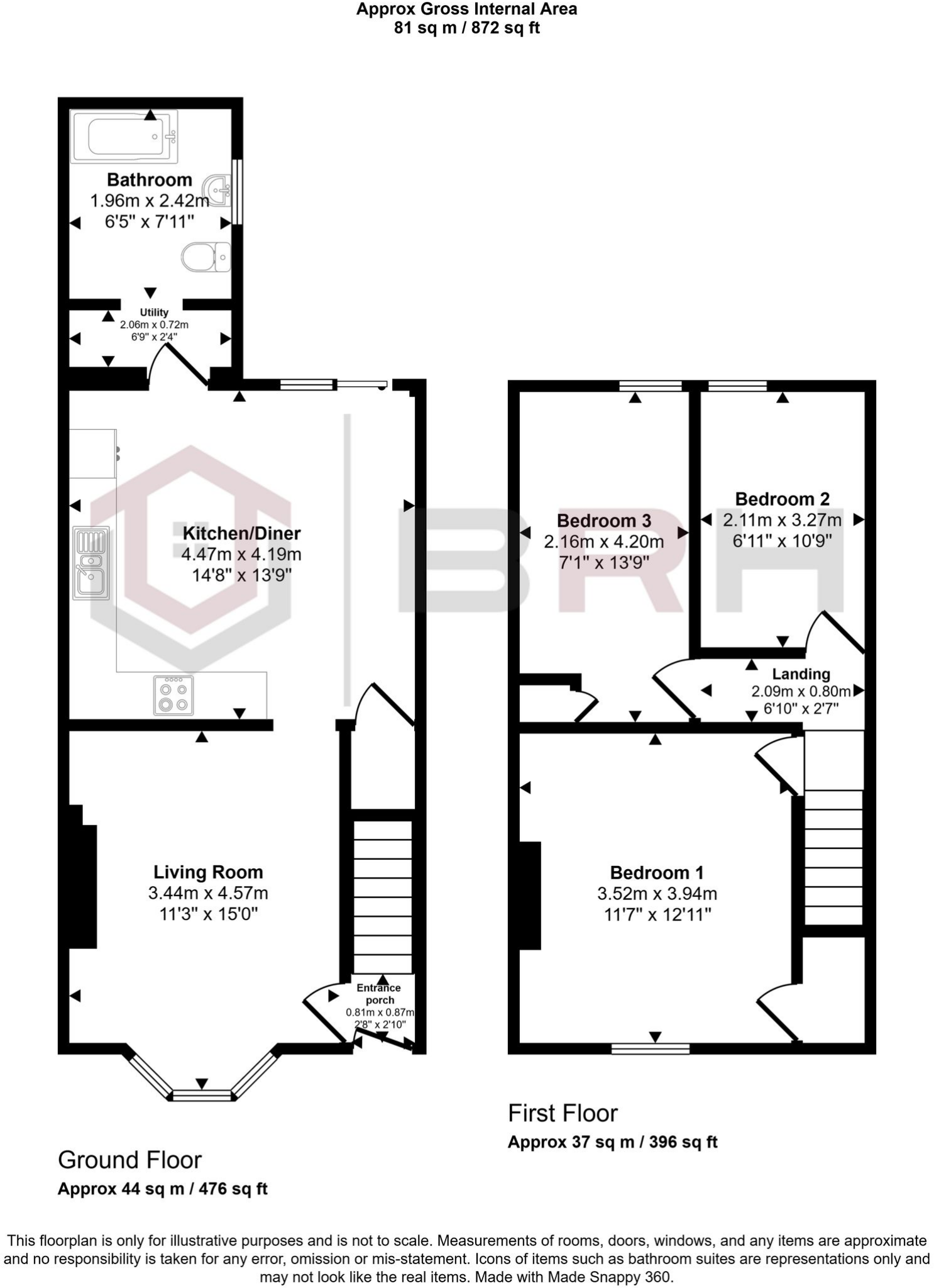 St. Catherines Avenue, Doncaster, DN4 floorplan