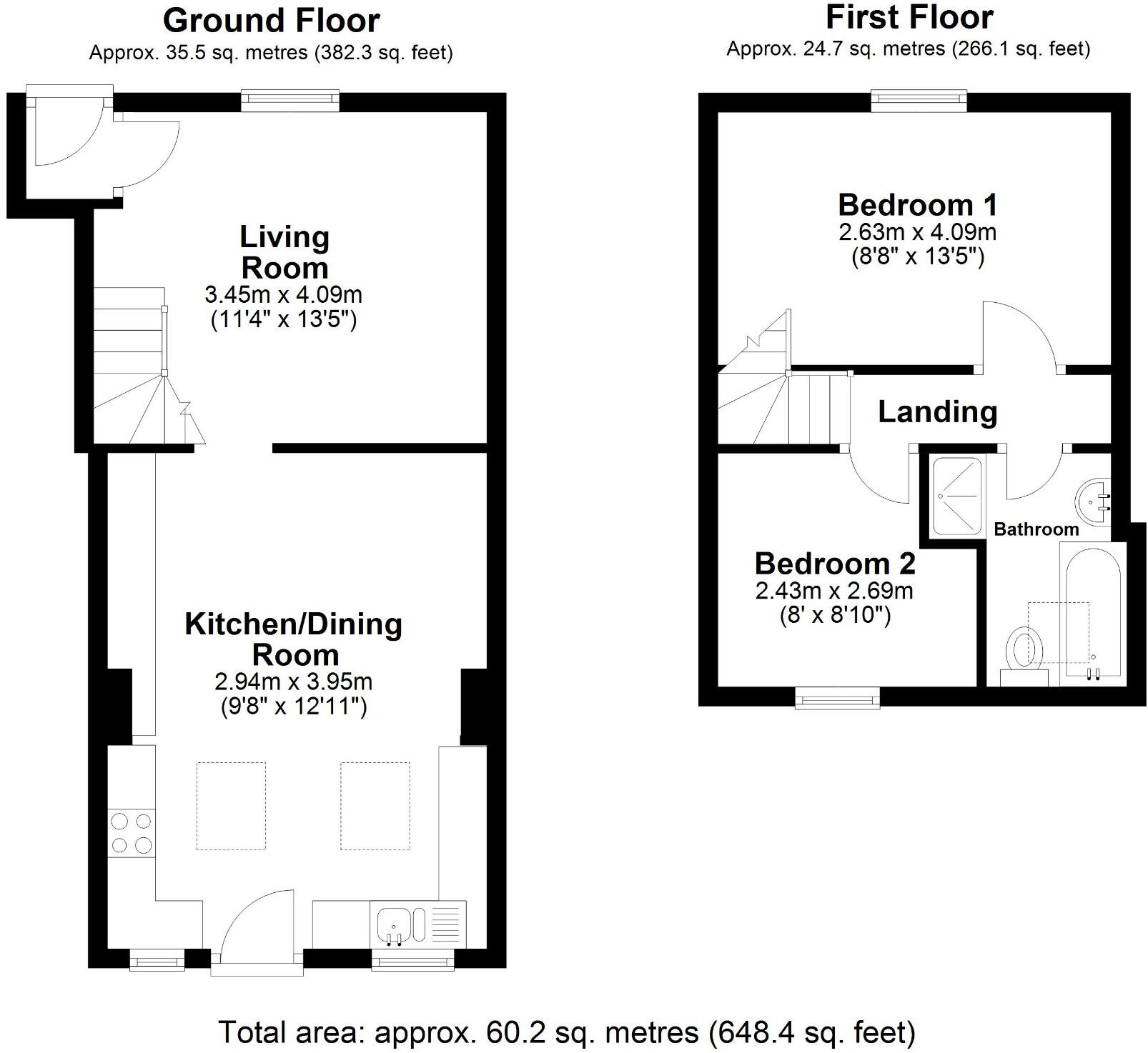 Westbridge Cottages, Tavistock floorplan