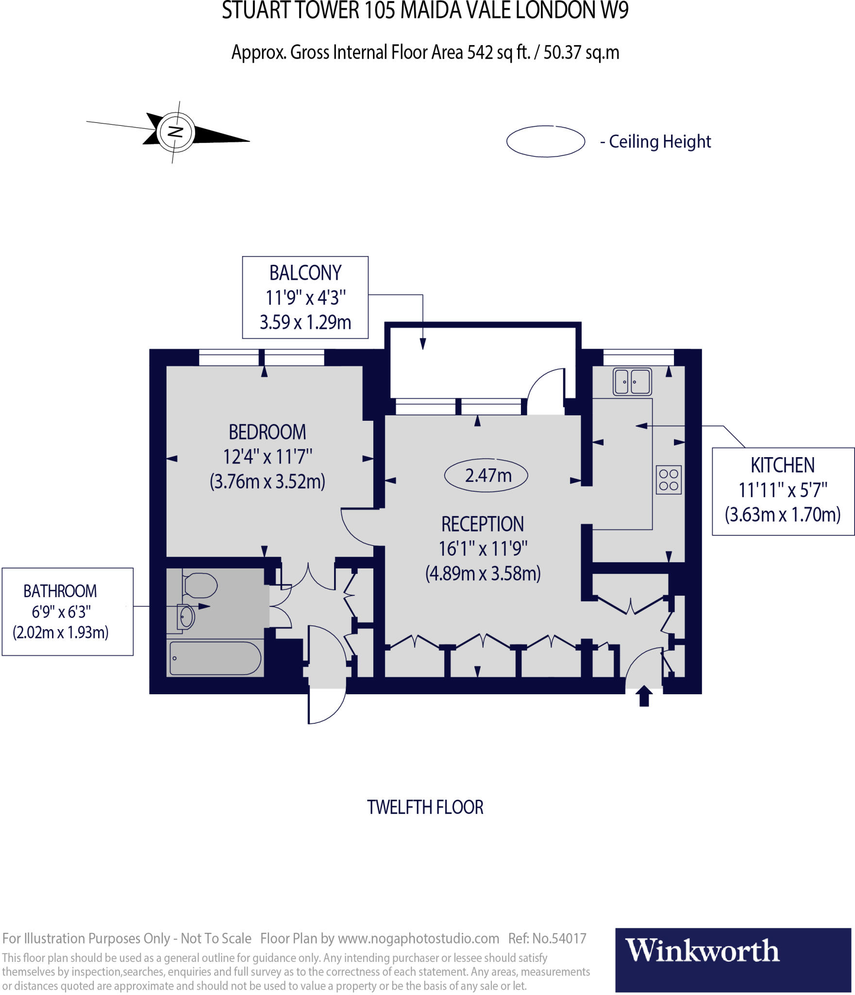 Stuart Tower, 105 Maida Vale, London, W9 floorplan