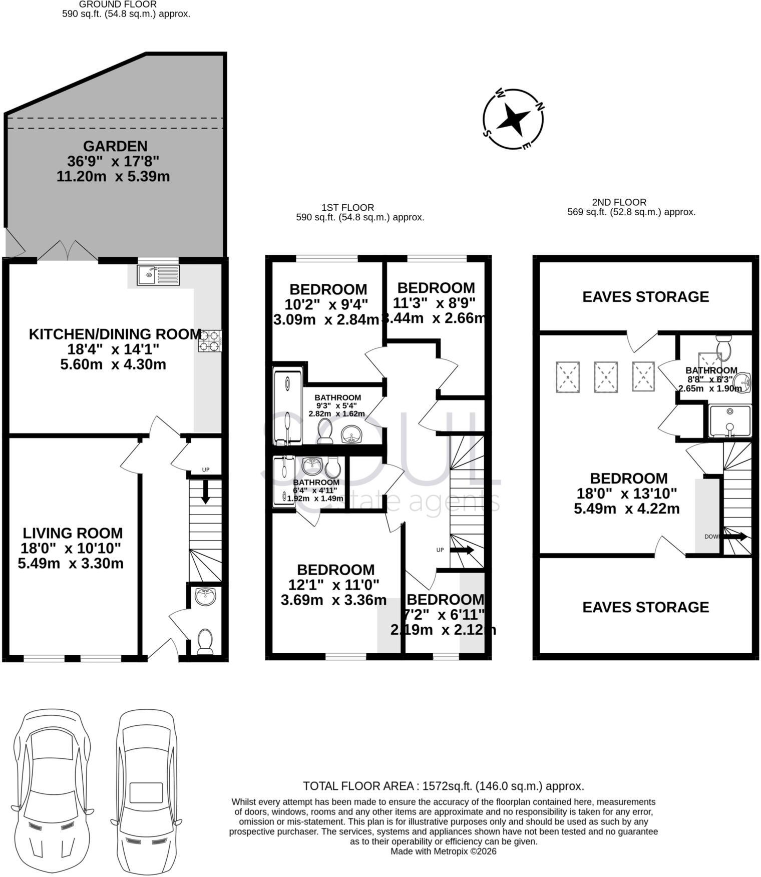 Heatherlea Grove, The Hamptons development, Worcester Park, KT4 8GB floorplan