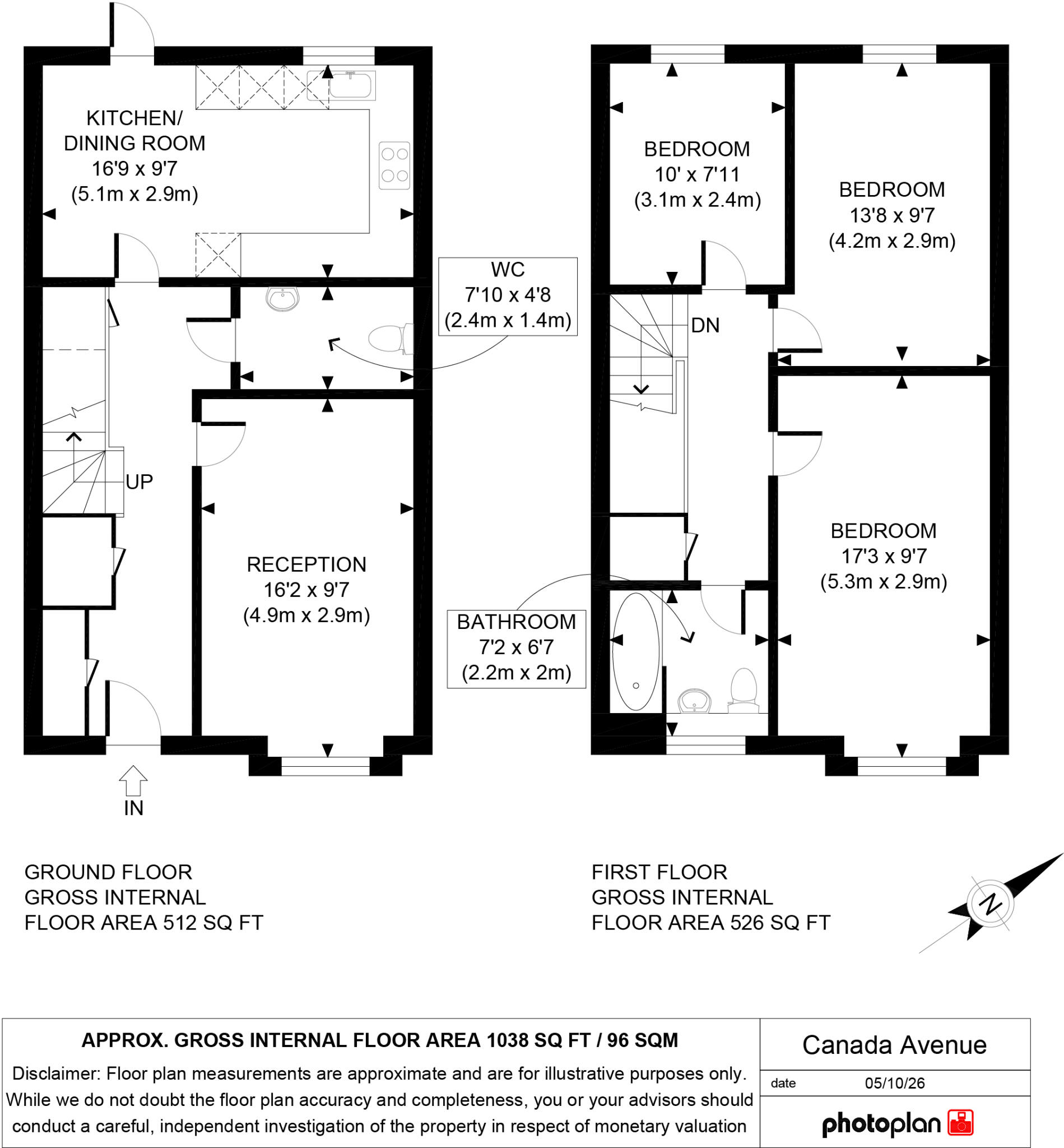 Canada Avenue, Farnborough, GU14 0FJ floorplan