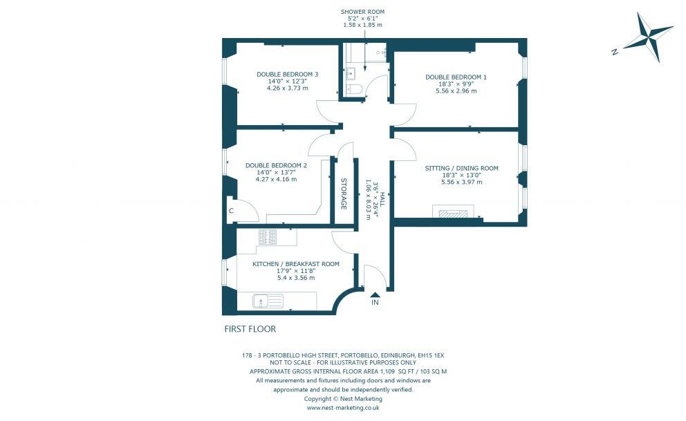 178/3 Portobello High Street, Portobello, Edinburgh, EH15 1EX floorplan