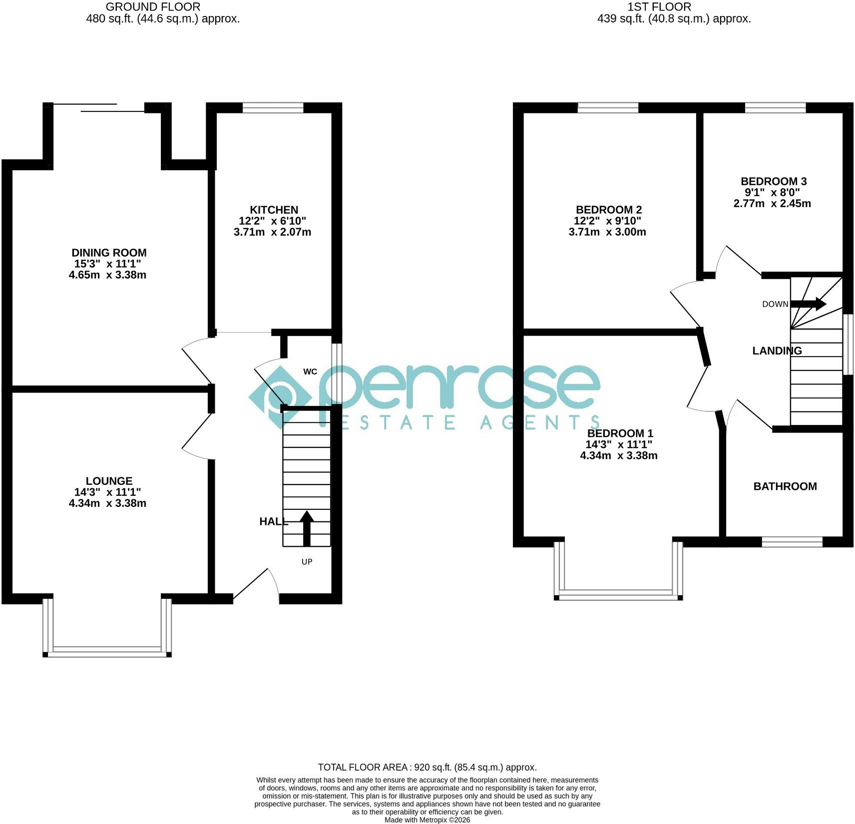 Elmwood Crescent, Luton, Bedfordshire, LU2 7HX floorplan