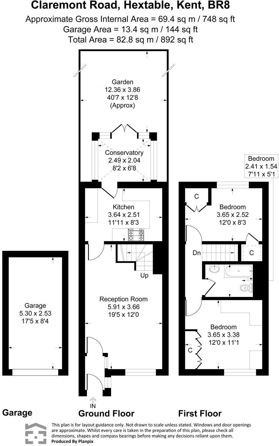 Claremont Road, Hextable, Kent, BR8 floorplan