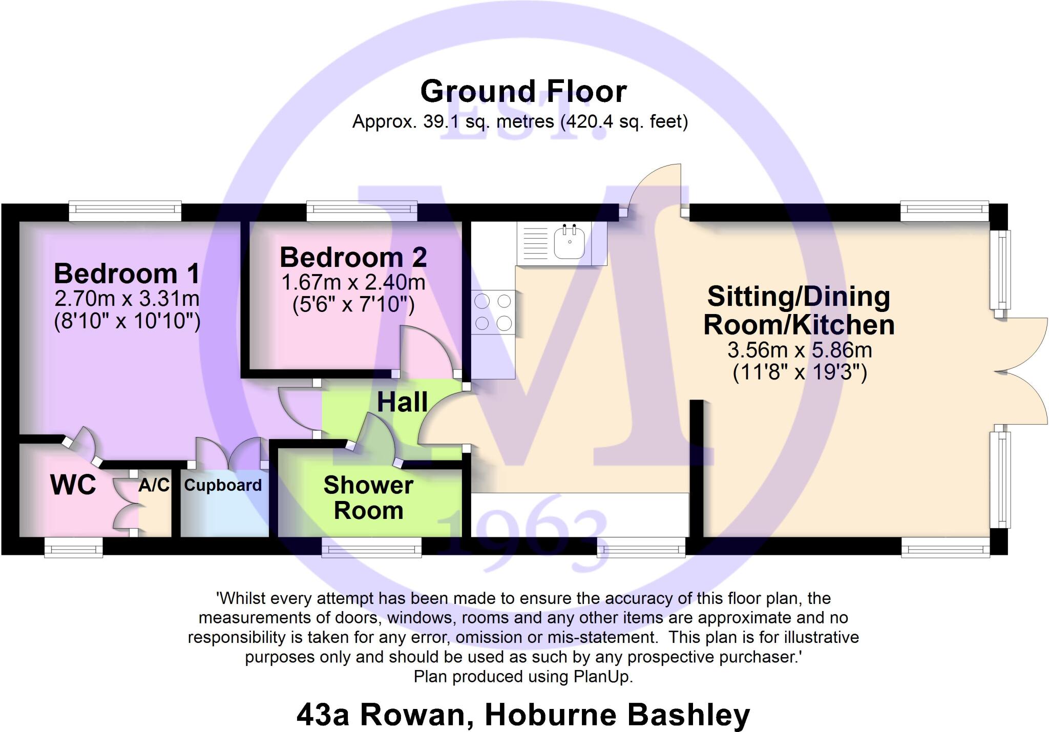 Rowan, Hoburne Bashley Holiday Park, New Milton, Hampshire, BH25 floorplan