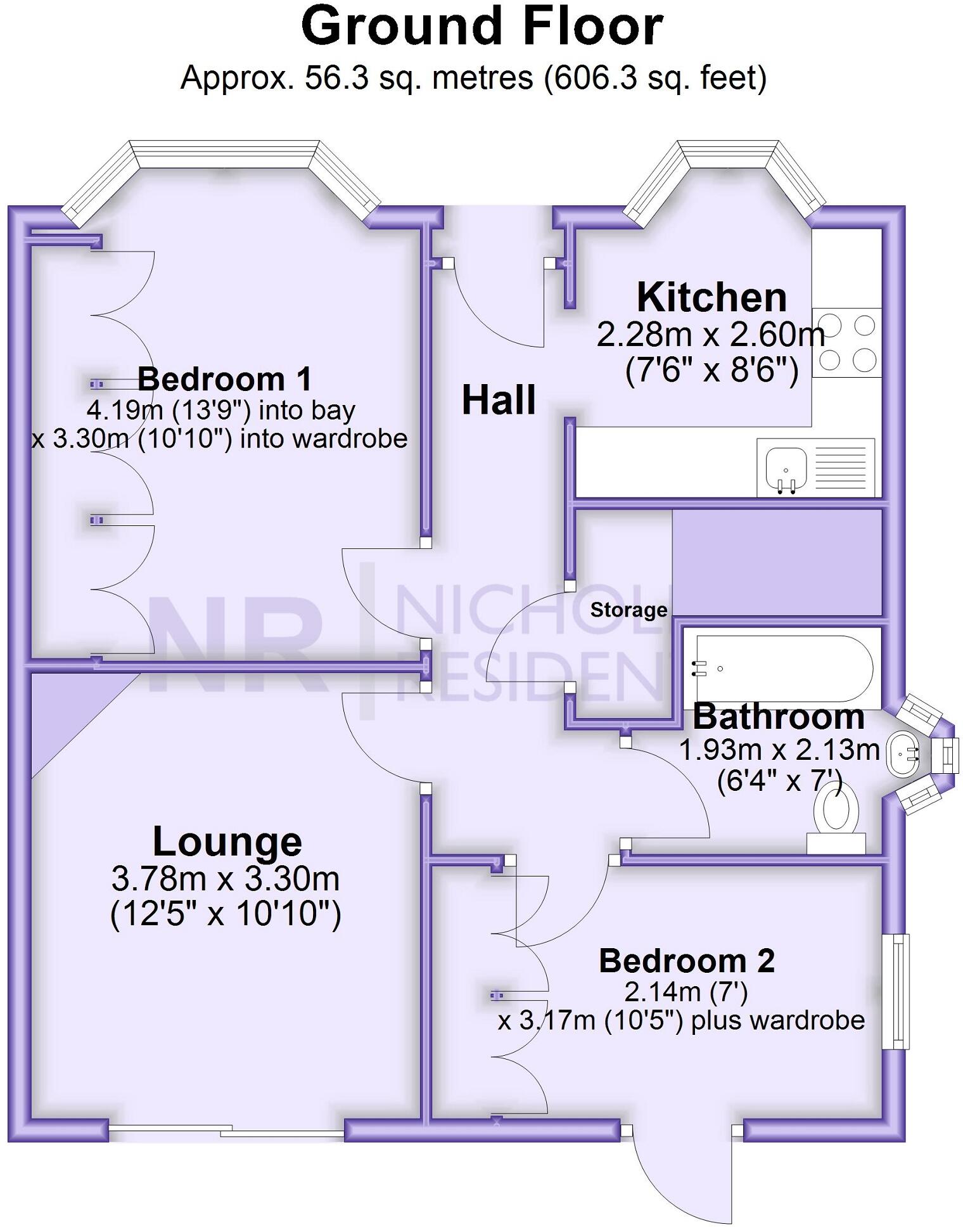 Mansfield Road, Chessington, Surrey. KT9 floorplan