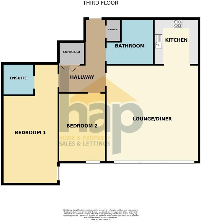 2 Bed, 2 Bath on  Argyle St, Finnieston, G3 floorplan