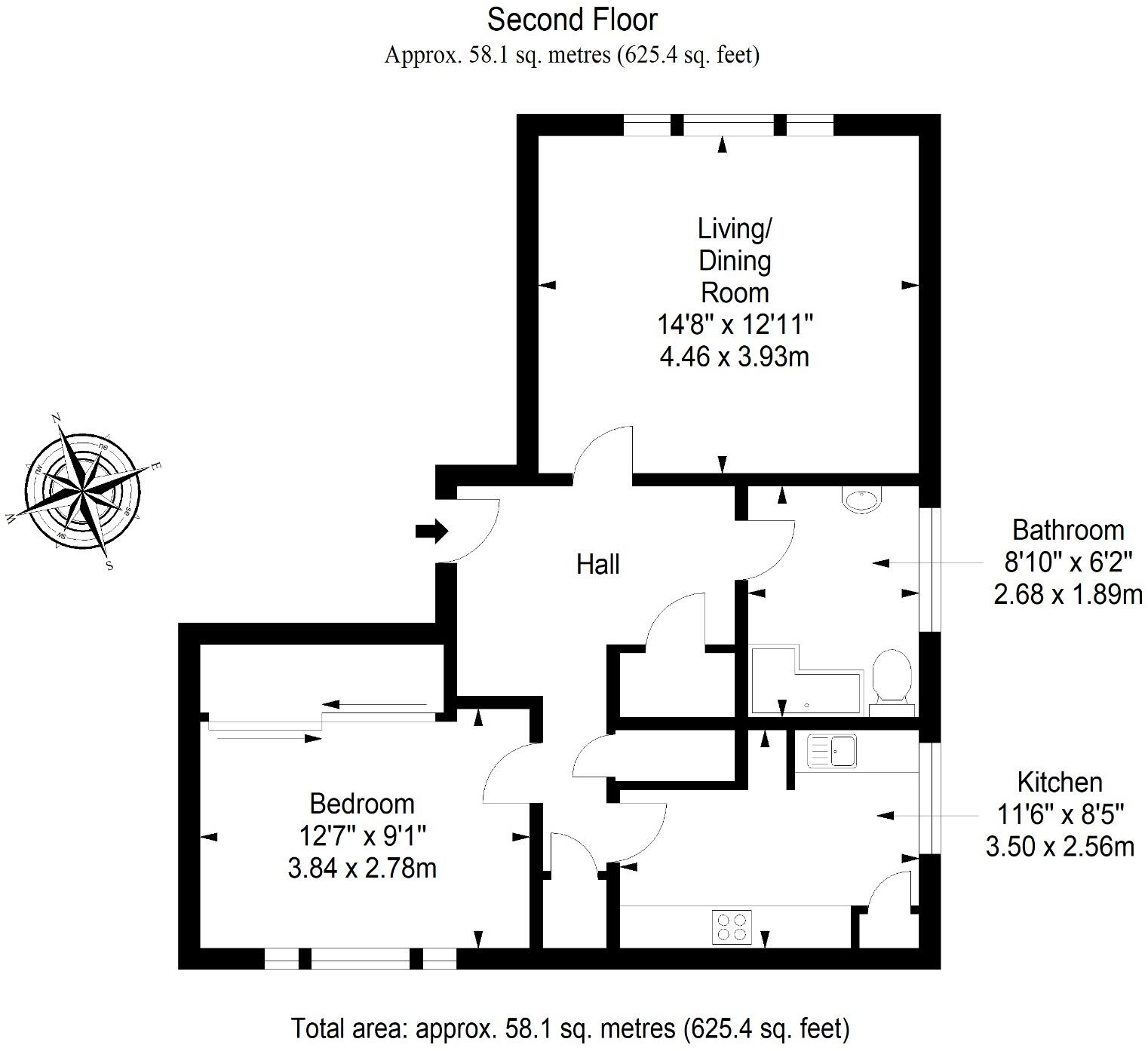 153E High Street, Dalkeith, Midlothian, EH22 1BB floorplan