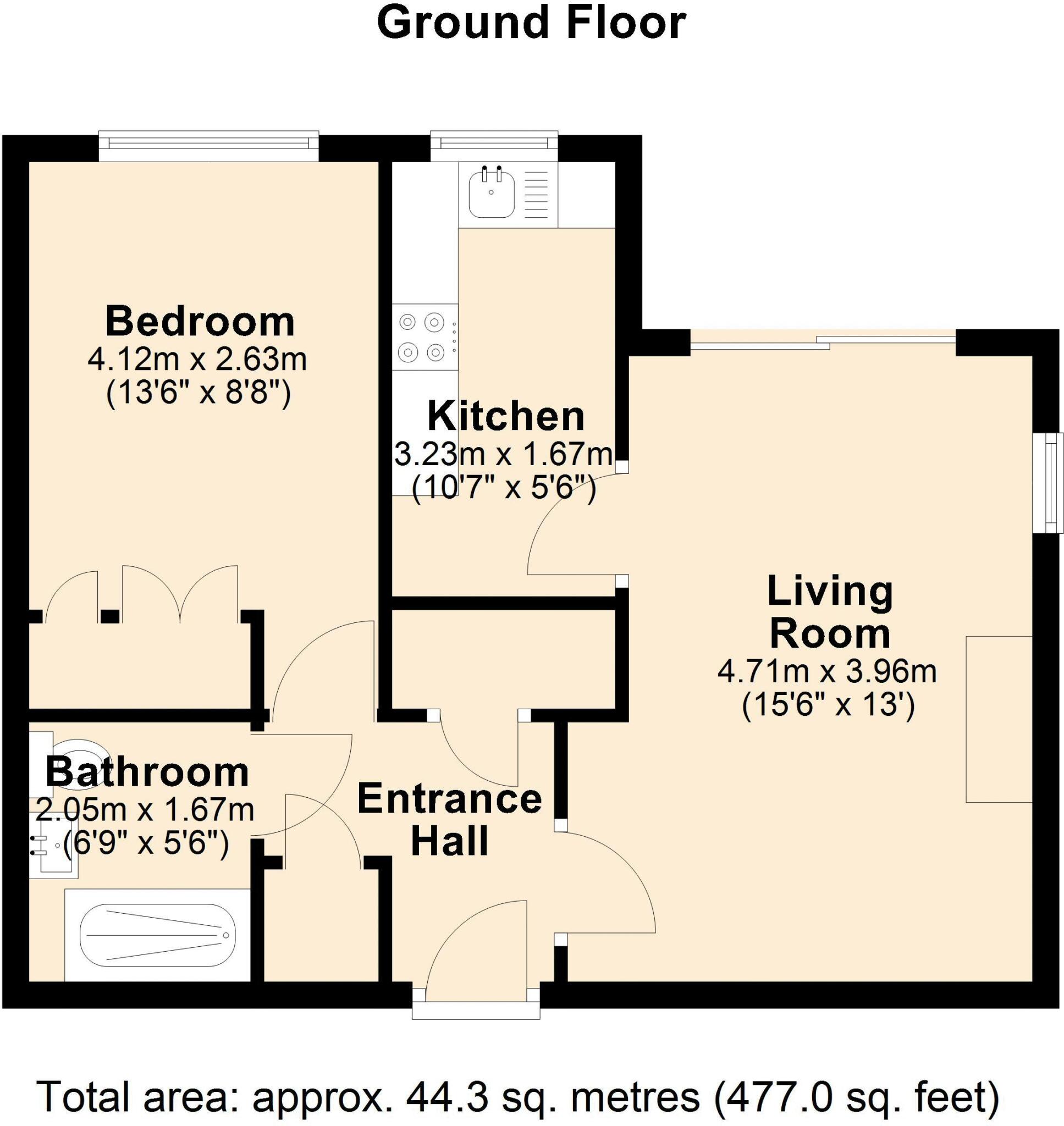 Marlow - Ground Floor Retirement Apartment floorplan