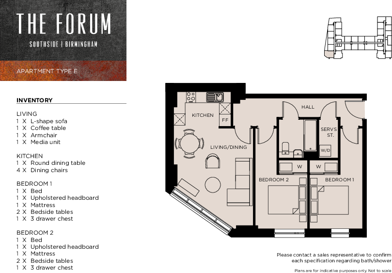 Apartment 627, Forum, Birmingham floorplan