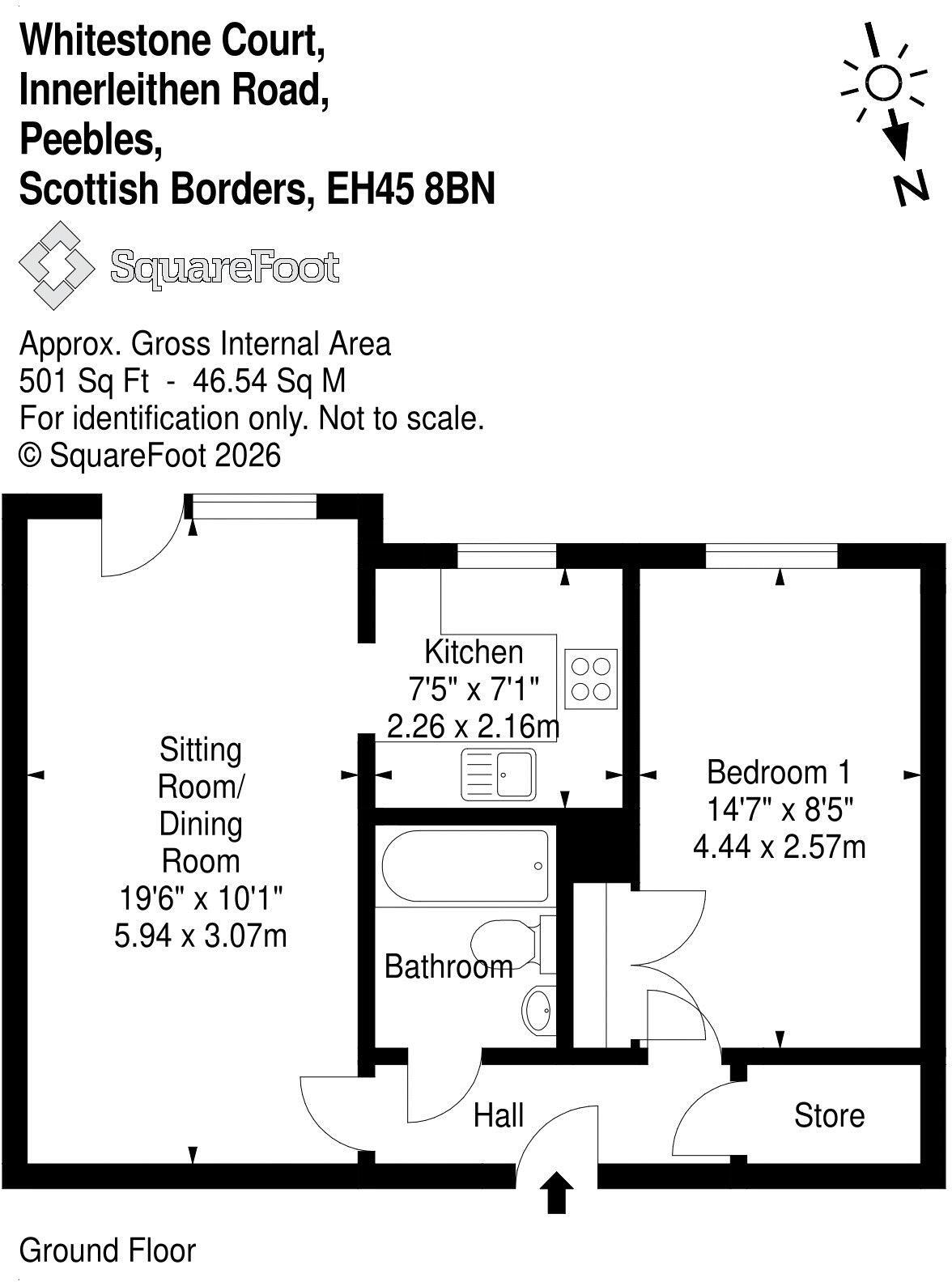 2 Whitestone Court, Innerleithen Road, Peebles, EH45 8BN floorplan