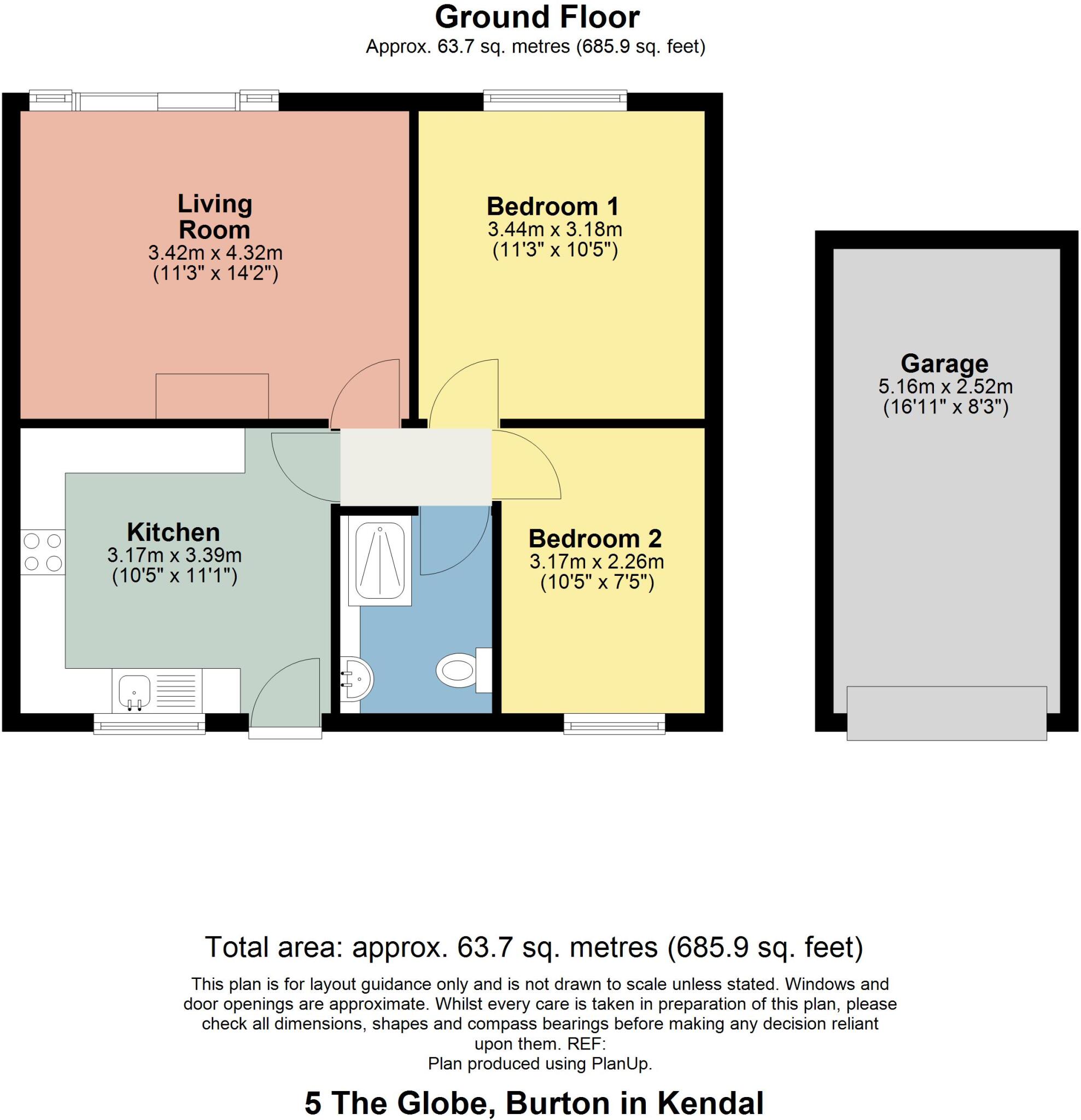 5 The Globe, Burton, LA6 1LU floorplan