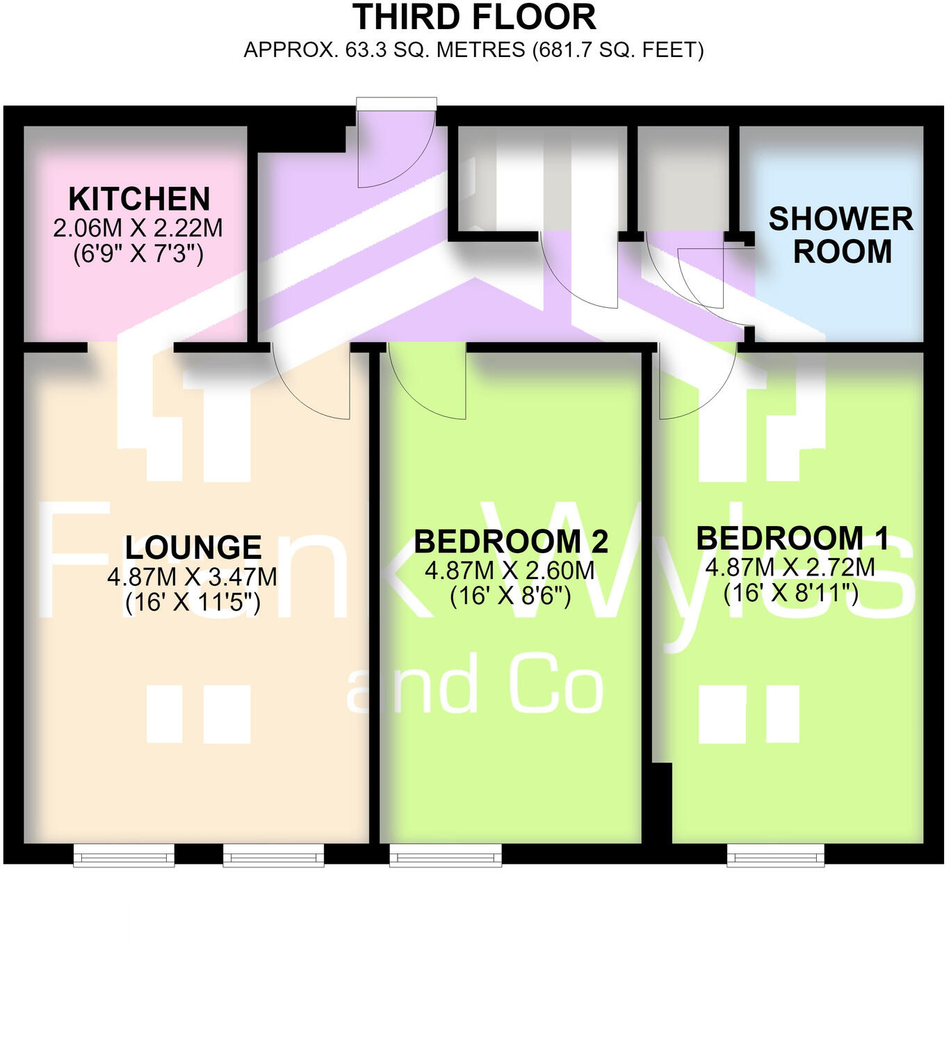 Flat 67, Poplar Court, Kings Road, Lytham St. Annes, Lancashire floorplan
