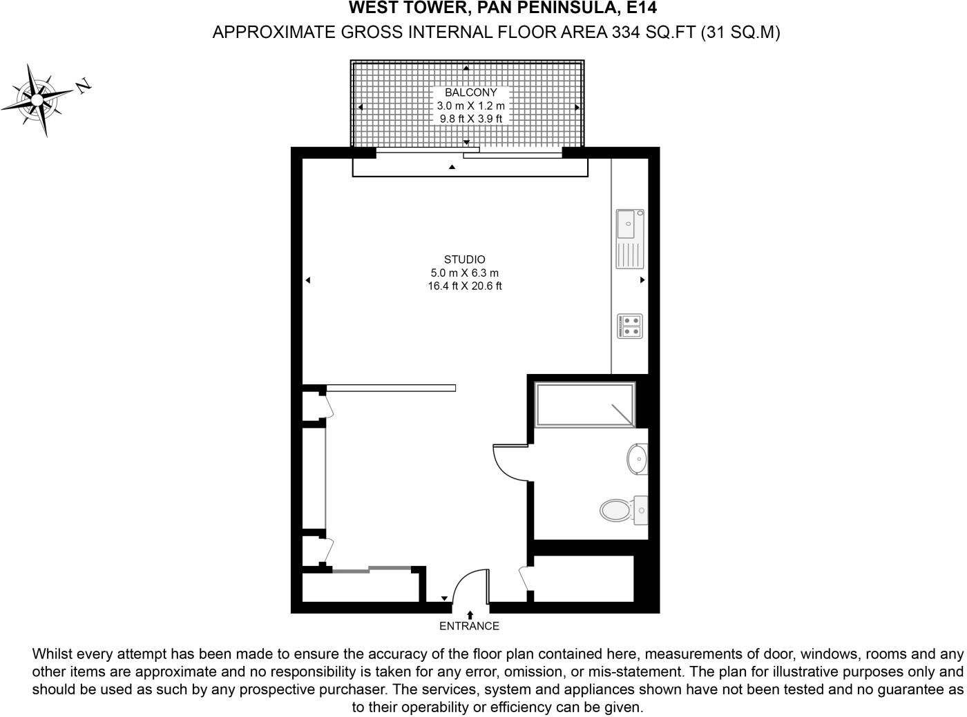West Tower, 1 Pan Peninsula Square, Canary Wharf, London, E14 floorplan