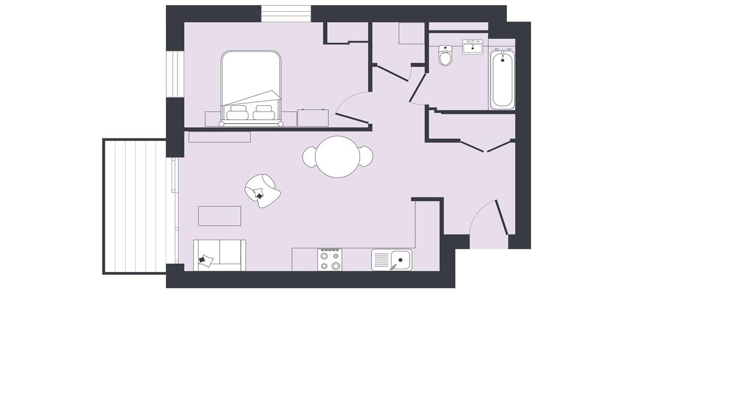 1 bed, 6th floor, Everest, Verona House in Beam Park floorplan