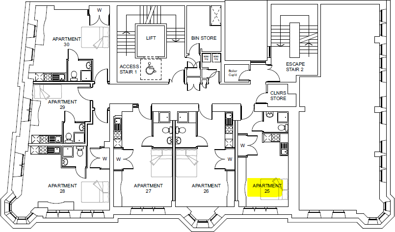 Flat 25, Gladstone Buildings, 1 St James Row, S1 2EU floorplan