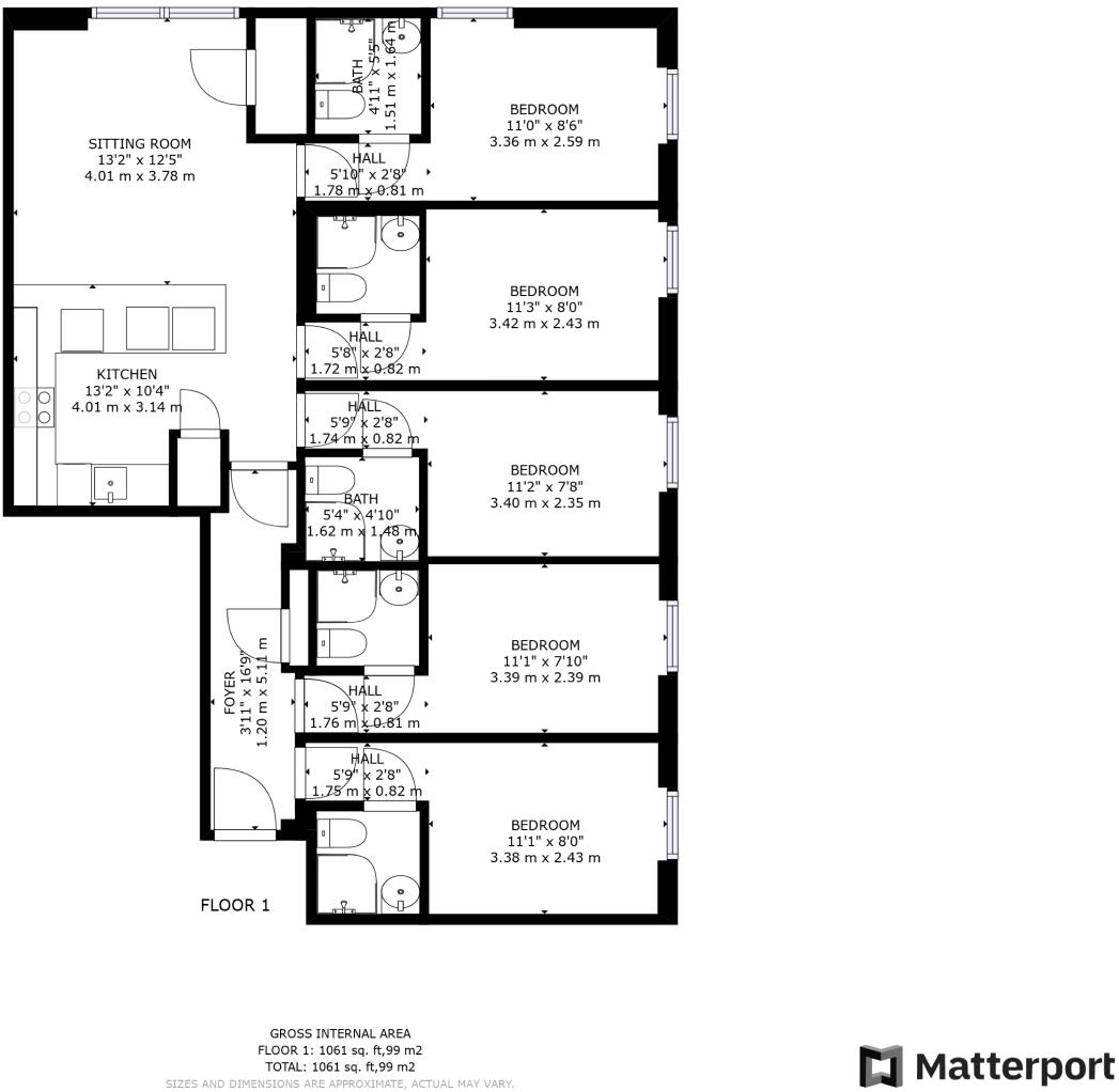 Apartment 2 6 Kilbourn Street, Nottingham, NG3 1BD floorplan