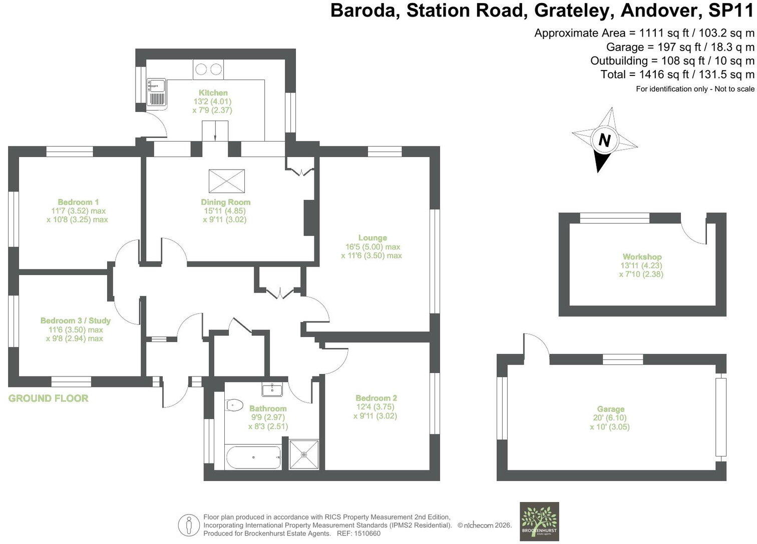 Baroda, Station Road, Grateley, SP11 8LG floorplan