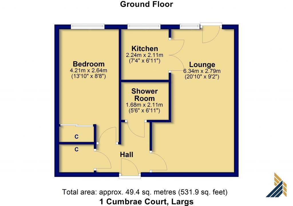 1 Cumbrae Court, Largs, KA30 8LG floorplan