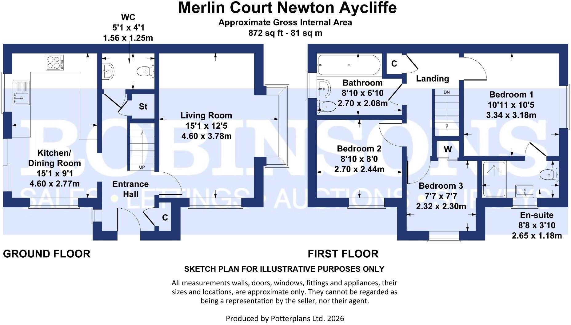 Merlin court, Newton Aycliffe floorplan