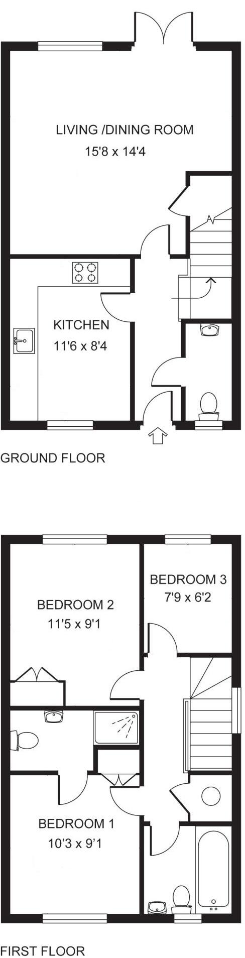 Denne Road, Southgate, RH11 floorplan