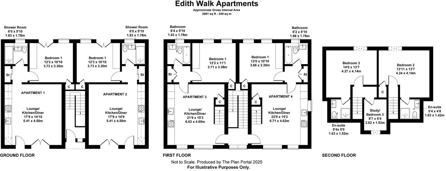 Spa Court, Apt 1 , Edith Walk, Malvern, WR14 4QH floorplan