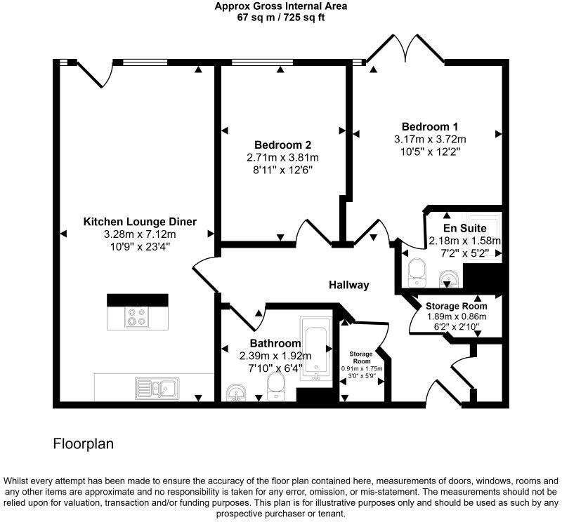 Apartment 252 Southside, St. John's Walk, Birmingham, West Midlands, B5 4TL floorplan