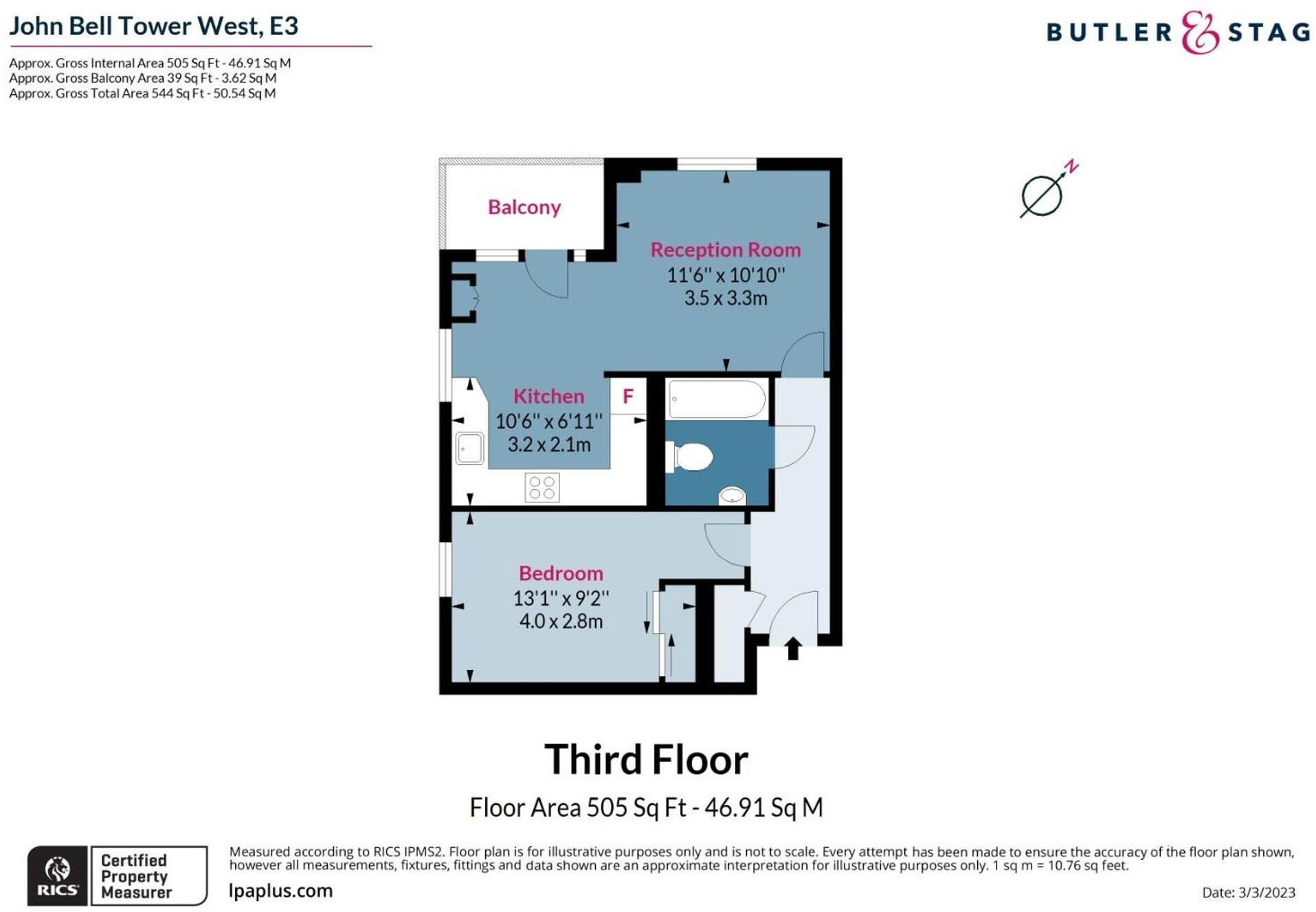 Pancras Way, John Bell Tower West, E3 floorplan