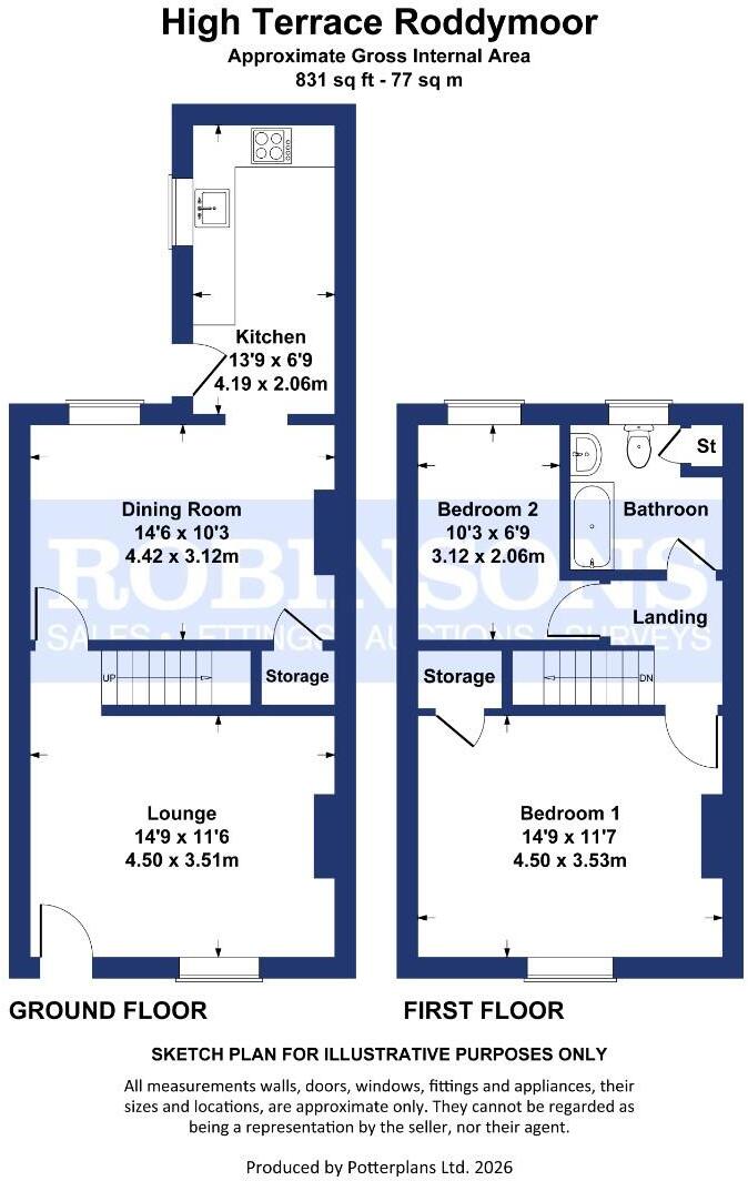 High Terrace, Roddymoor, Crook floorplan