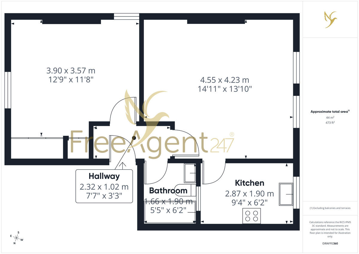 Flat 3, Burbury House, 68, Mayfield Road, WORCESTER, WR3 8NS floorplan