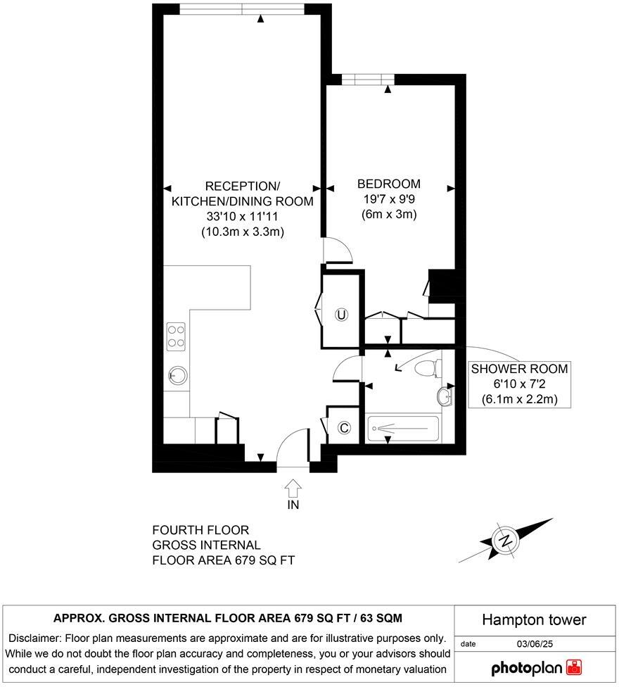 Hampton Tower, South Quay Plaza, Canary Wharf, E14 floorplan